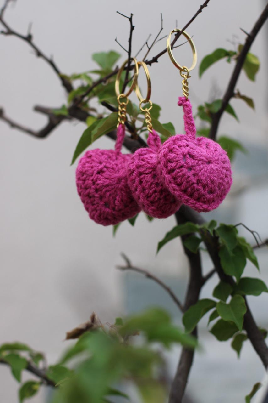 Pink Hearts Keychain