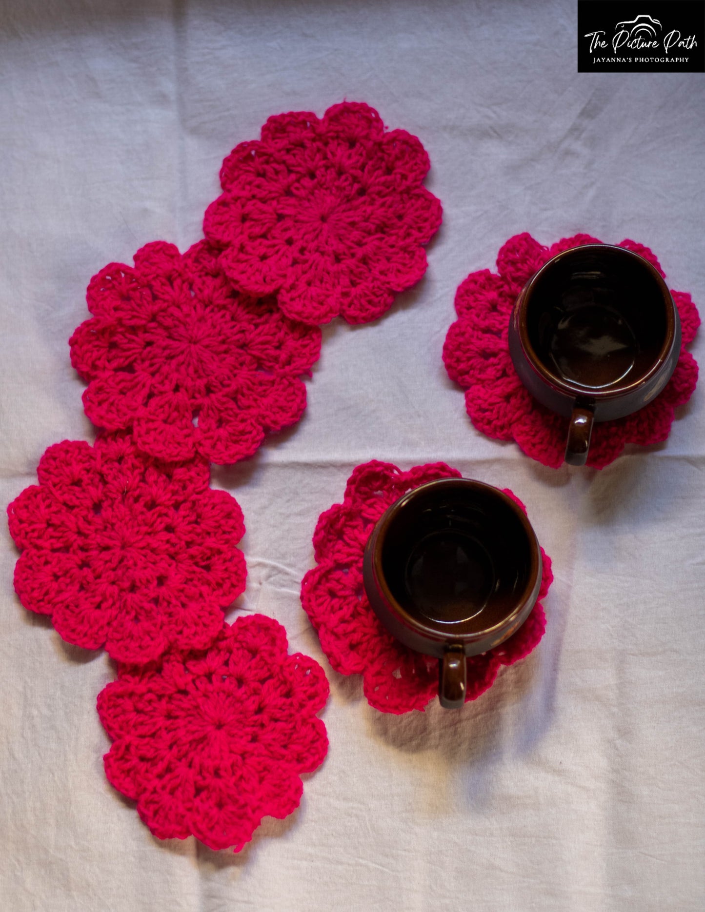Pink Flower Coasters