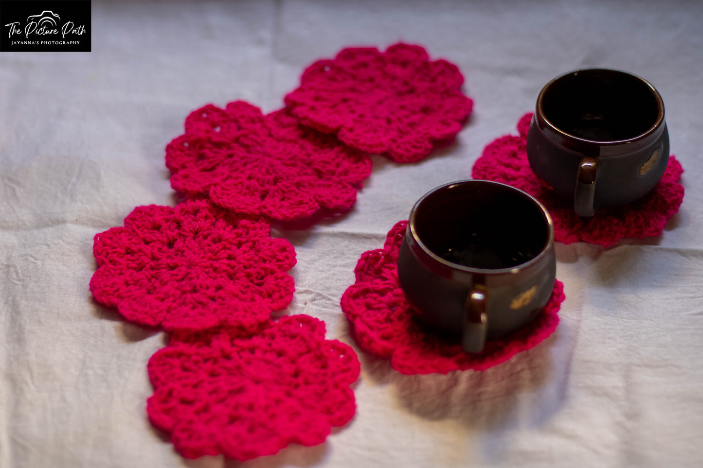 Pink Flower Coasters