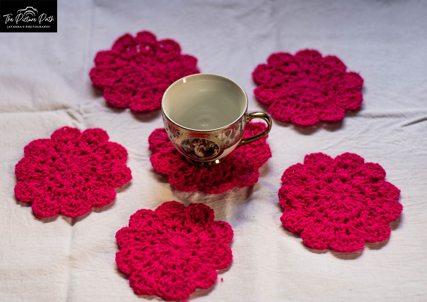 Pink Flower Coasters