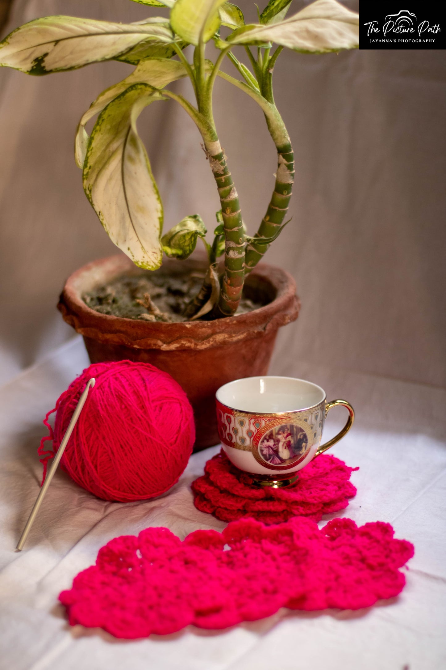 Pink Flower Coasters