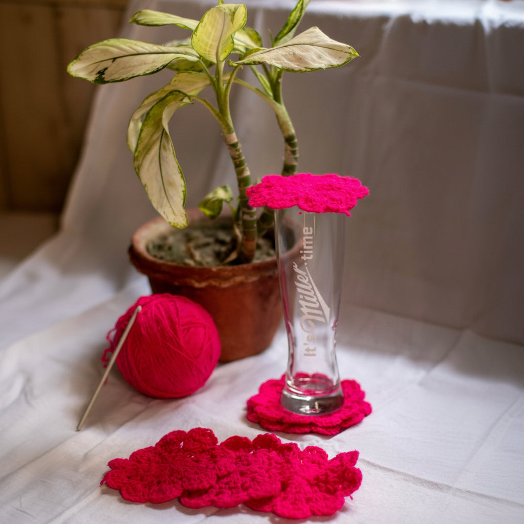 Pink Flower Coasters
