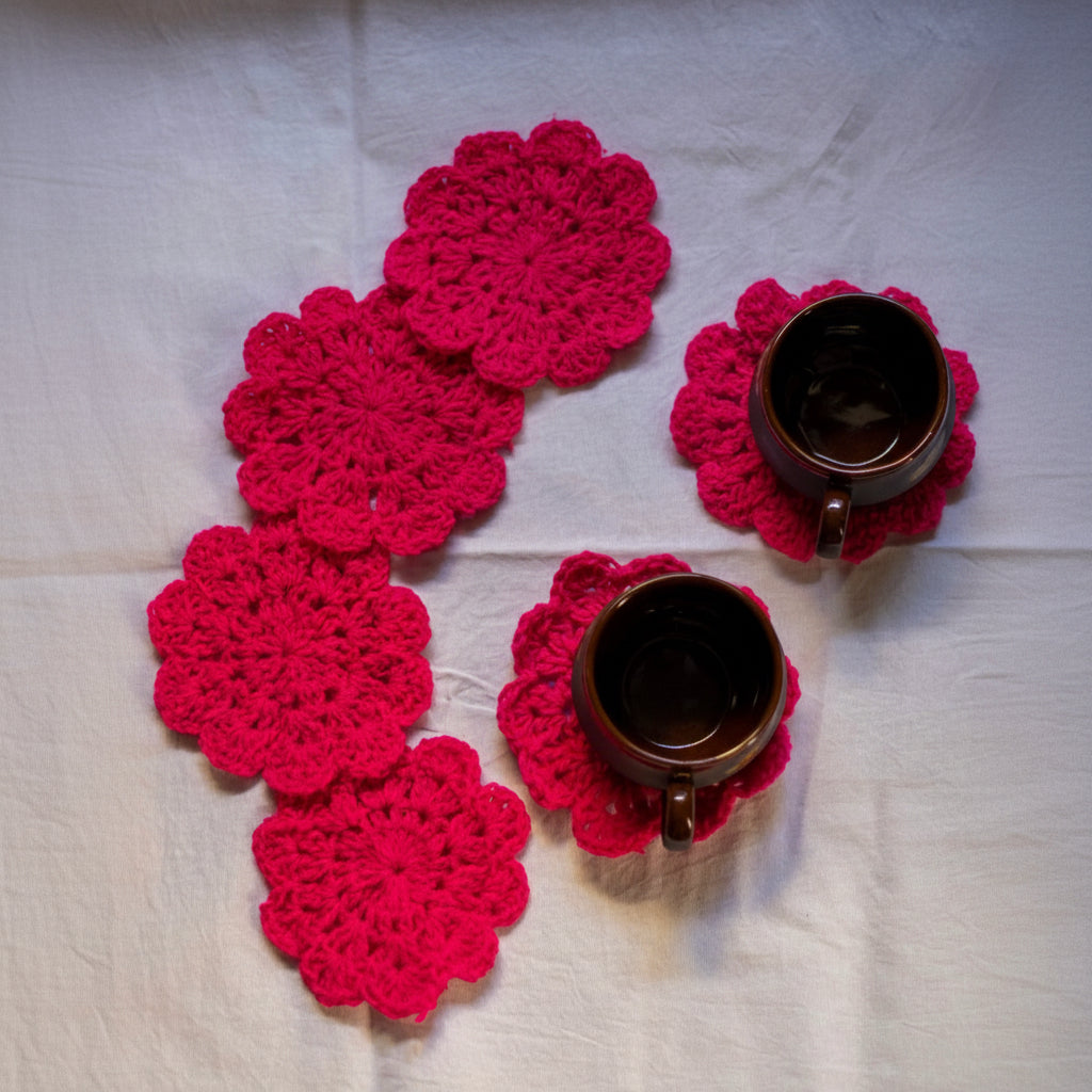 Pink Flower Coasters