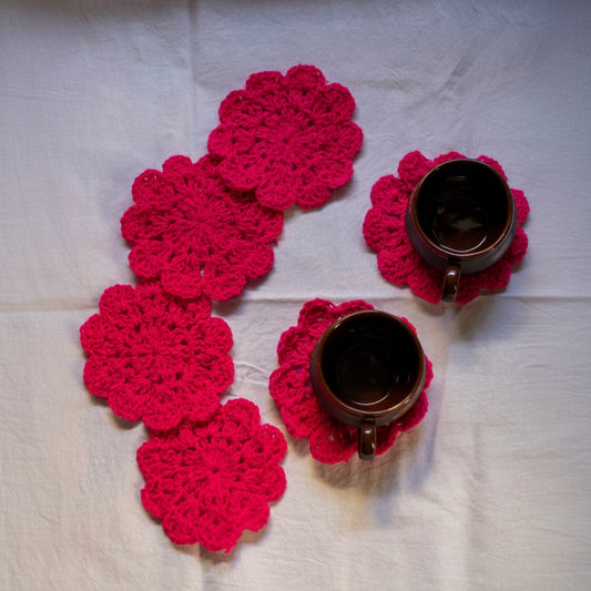 Pink Flower Coasters