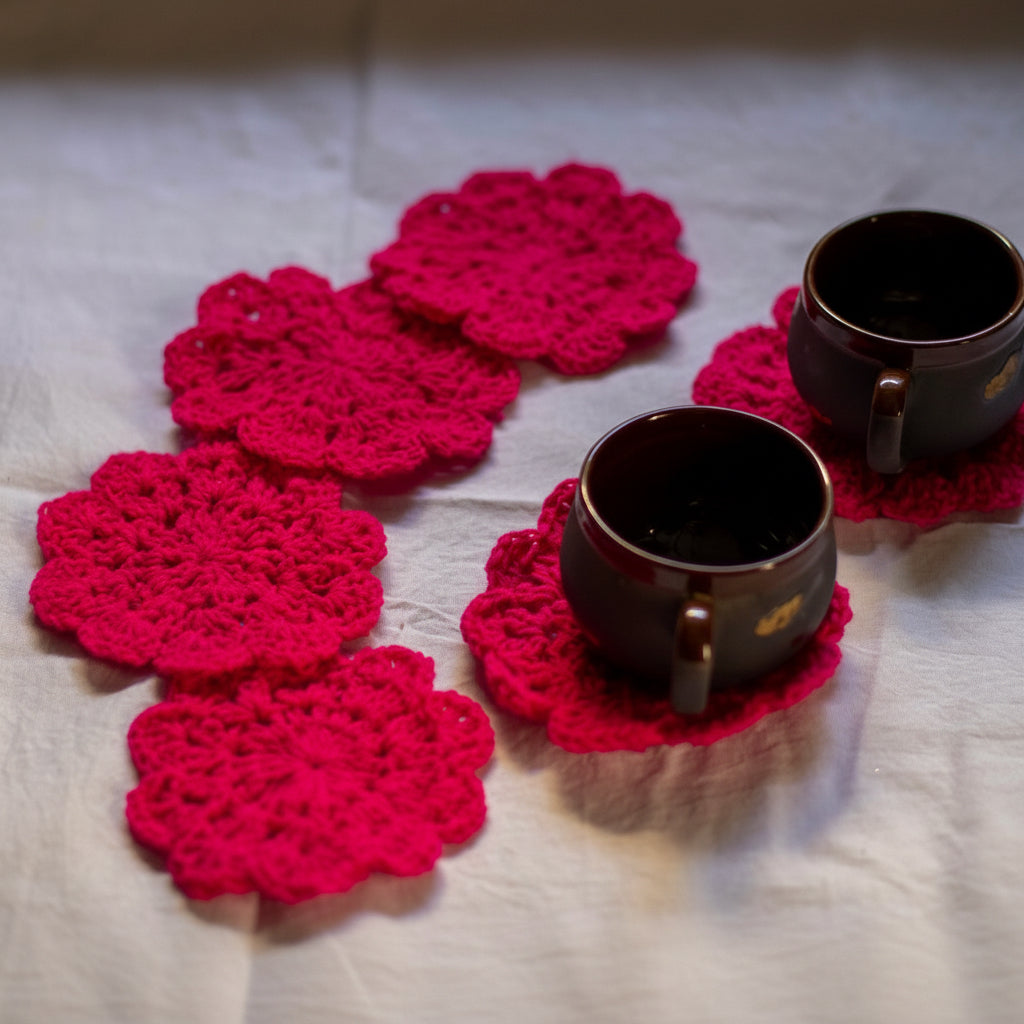 Pink Flower Coasters