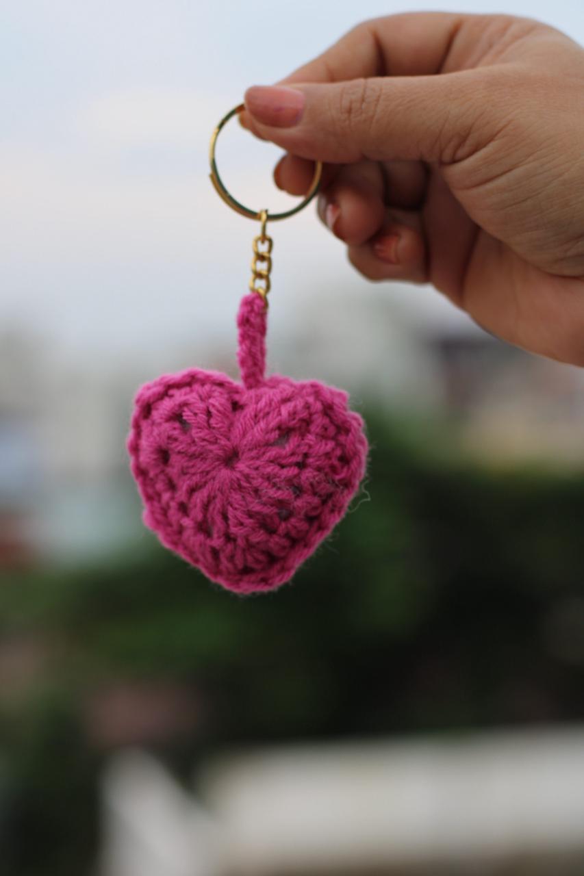 Pink Hearts Keychain