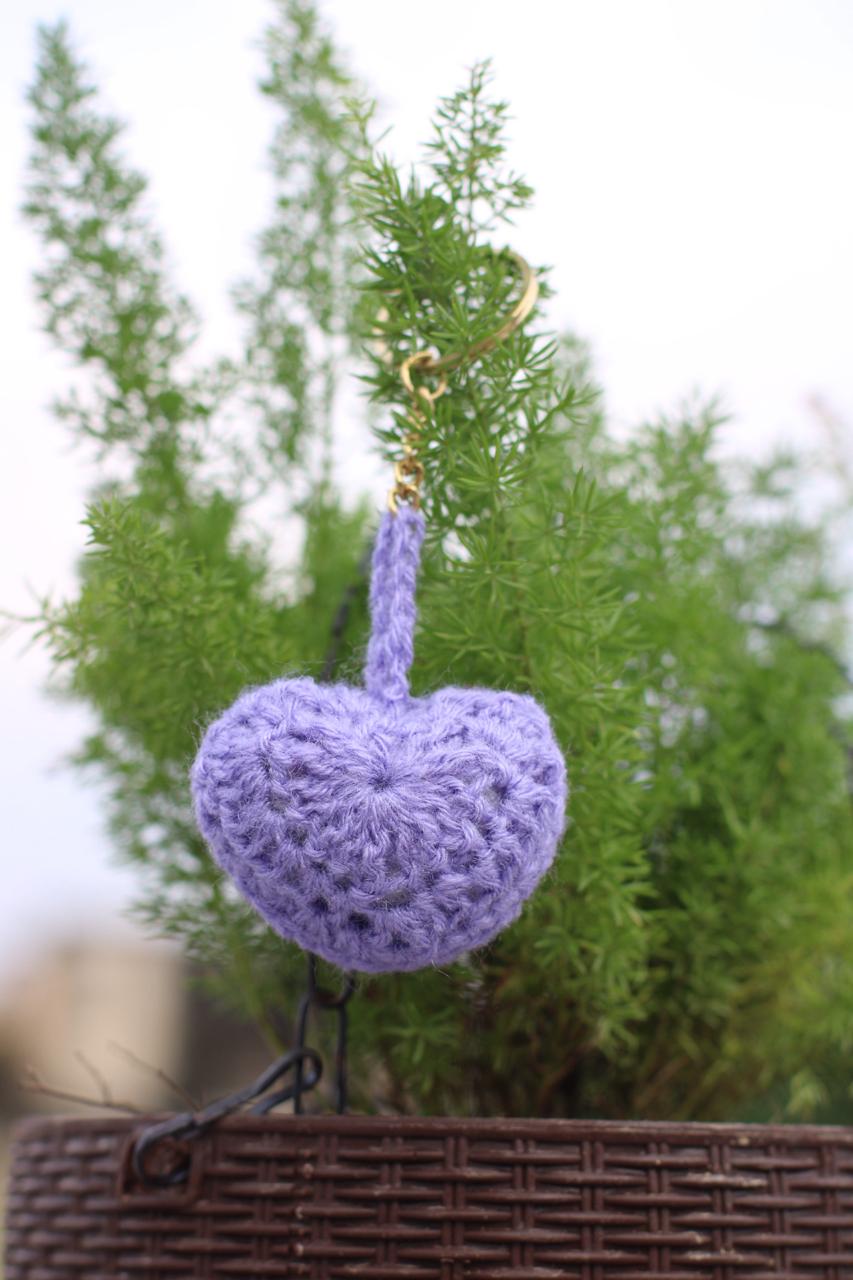 Purple Hearts Keychain