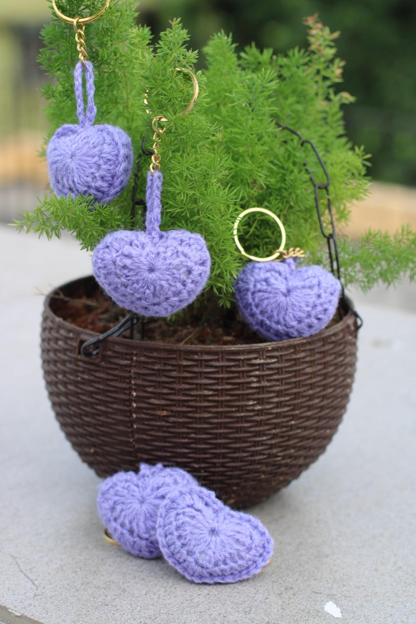 Purple Hearts Keychain