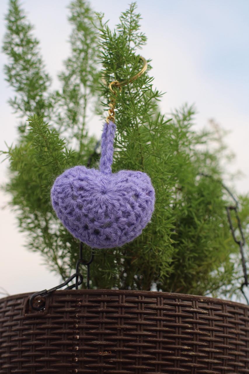 Purple Hearts Keychain