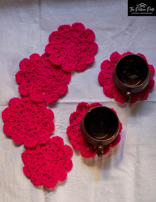 Pink Flower Coasters