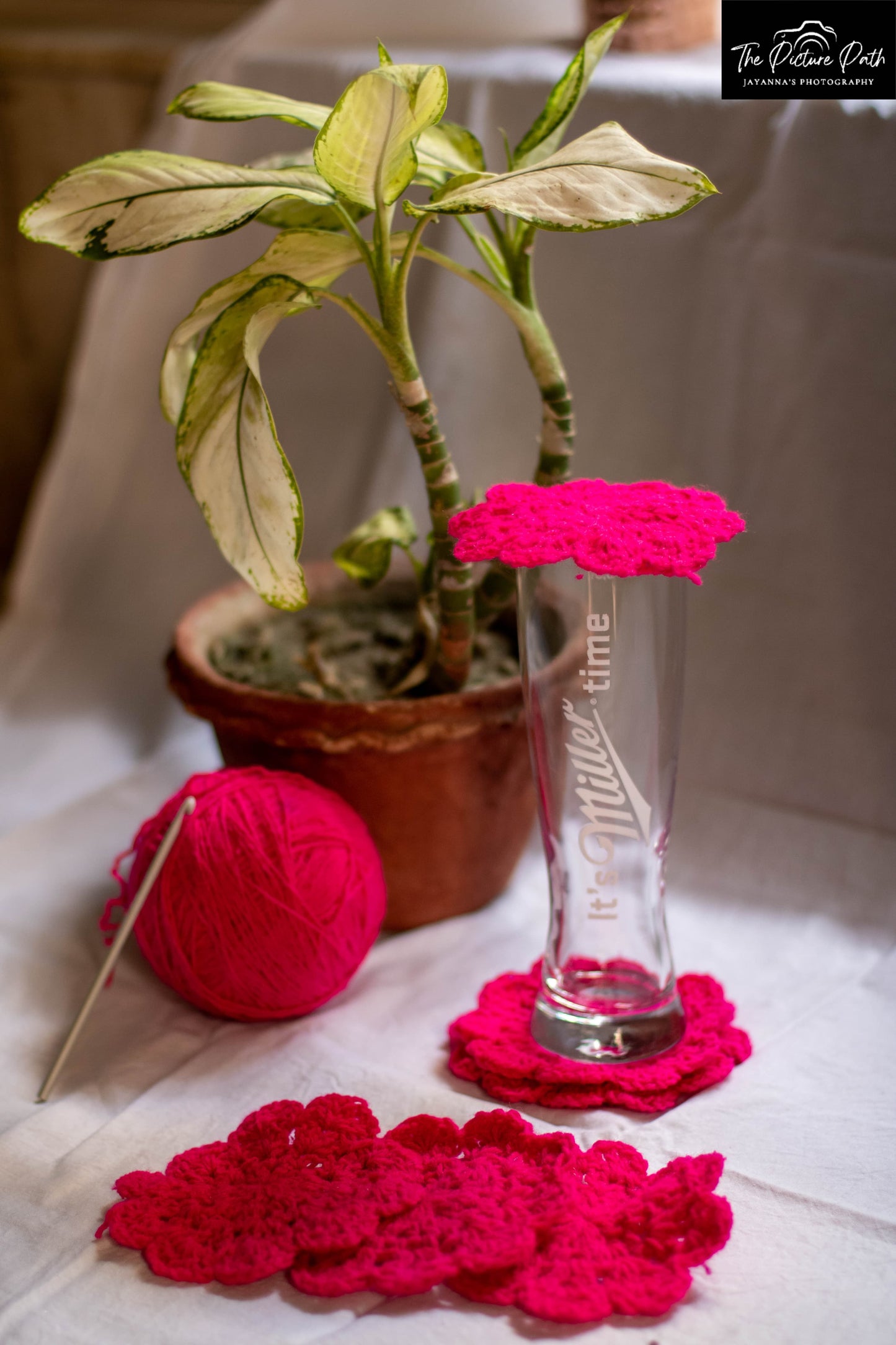 Pink Flower Coasters